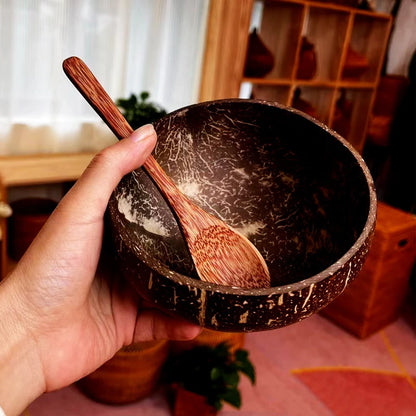 Natural Coconut Bowl Wooden Salad Ramen Bowl Set