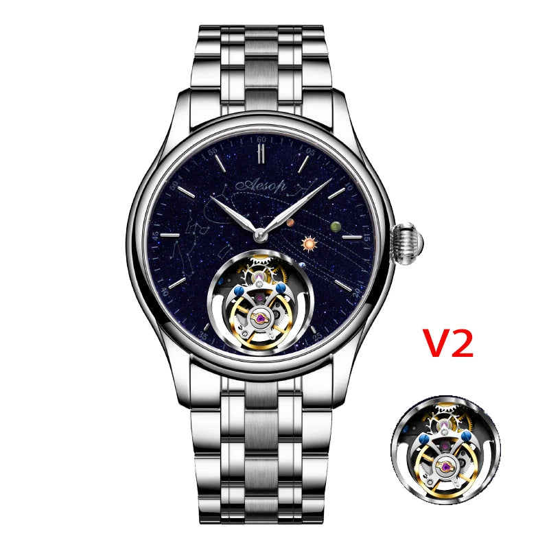 Flying Tourbillon Movement Skeleton Mechanical Luxury Watches