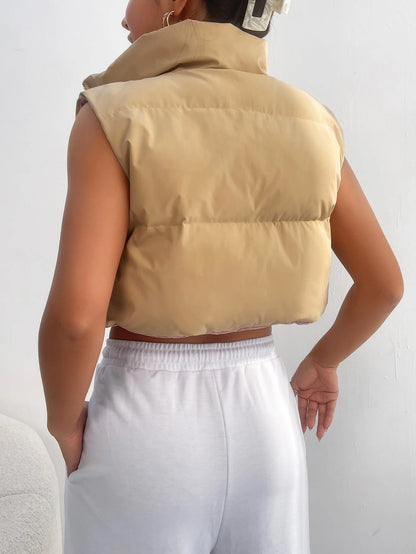 Slim-fit Stand Collar Trendy Vest