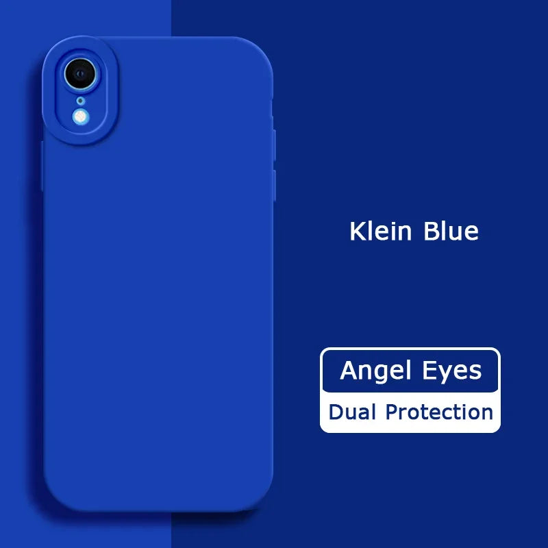Angel Eyes Liquid Silicone Phone Case for iPhone X XR XS Max Full Protective Soft Waterproof Mobile Cover