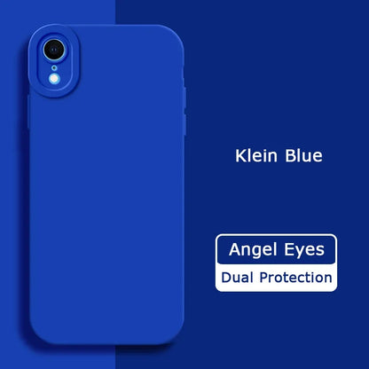 Angel Eyes Liquid Silicone Phone Case for iPhone X XR XS Max Full Protective Soft Waterproof Mobile Cover