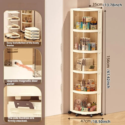 Plastic double-door foldable storage cabinet