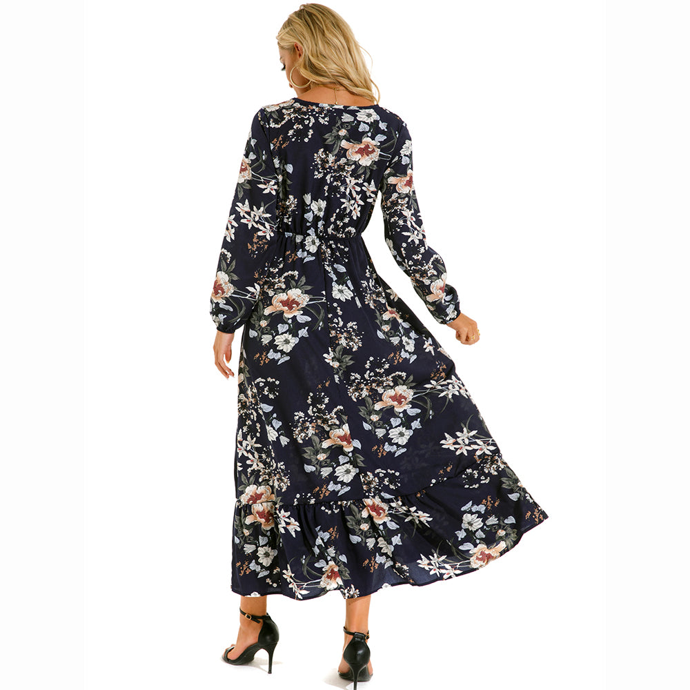 Maxi Bohemian Full Sleeve High Waist Chiffon Long Dress