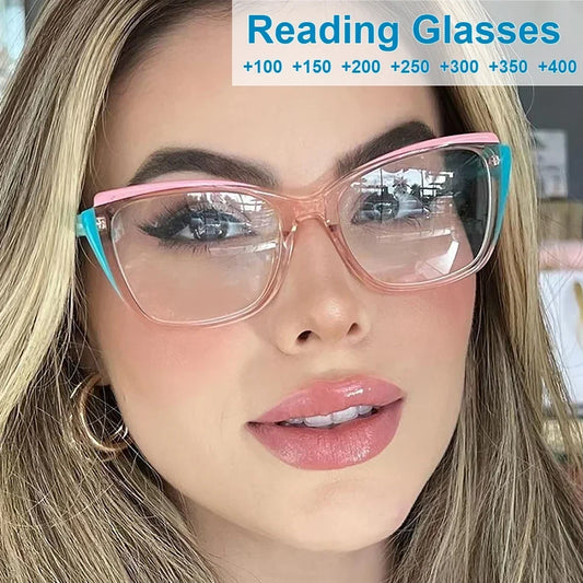 Cat Eye Color-Matching Frame Reading Glasses