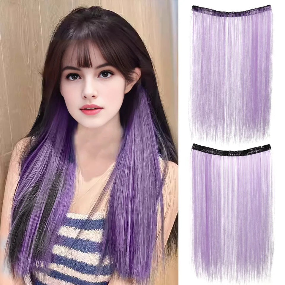 20 Inch Long Synthetic Straight Clip-In Hair Extensions