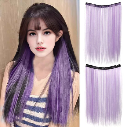 20 Inch Long Synthetic Straight Clip-In Hair Extensions