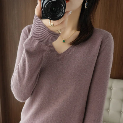 Cashmere V-neck Pullover