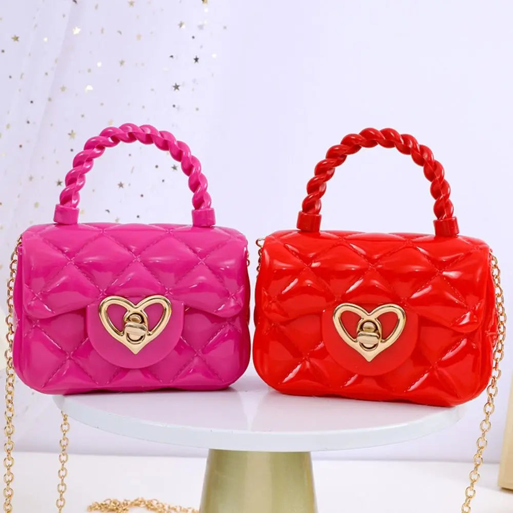 PU Mini Shoulder Bags Heart Coin Wallets Handbags