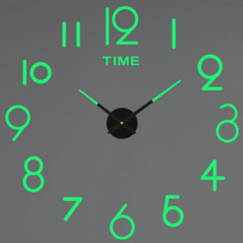 Large Wall 3D DIY Quartz Acrylic Mirror Stickers Clocks