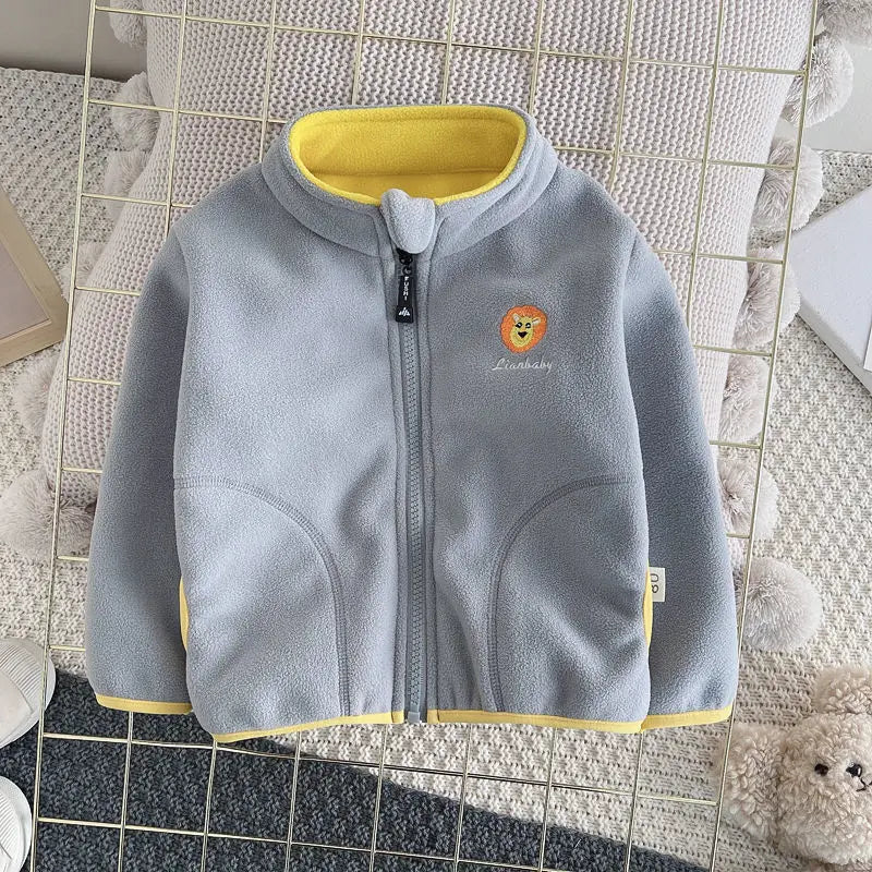 Polar Fleece Cardigan Winter Warm Hooded Coats Toddler Jackets