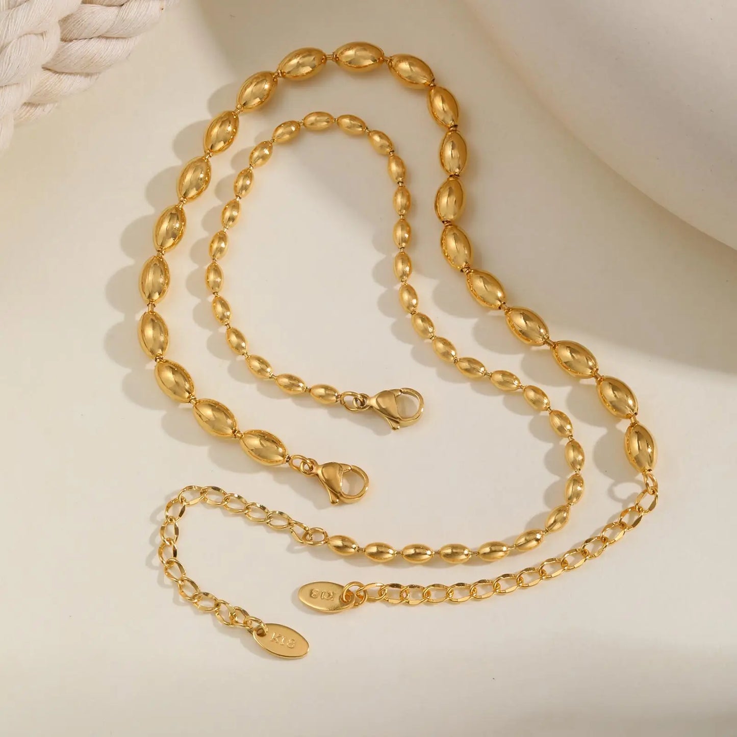 Chain Stainless Steel Ball Link Anklet On Leg