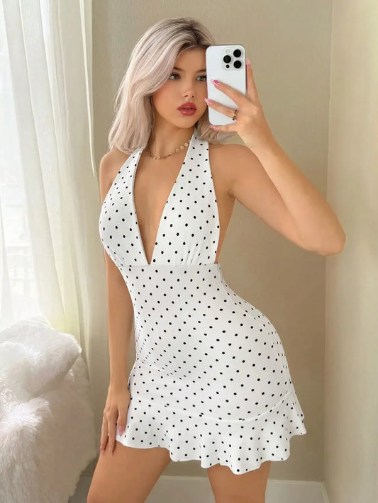 Sexy back and neck hanging casual Dress