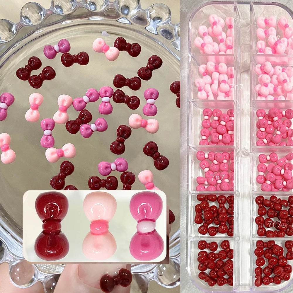 12/15Grids Acrylic Flower Nail Charms Mix Colors Set