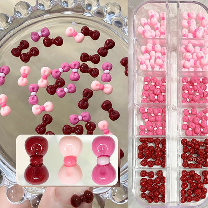 12/15Grids Acrylic Flower Nail Charms Mix Colors Set