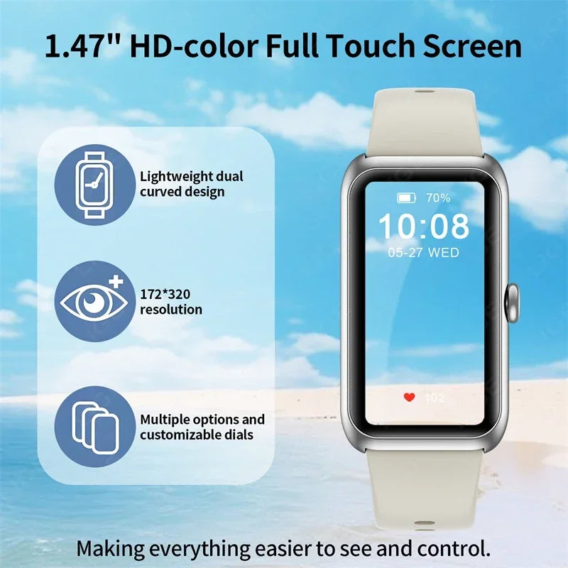 Fitness Tracker Watches with Heart Rate Monitor Sleep Tracker IP68 Waterproof Pedometer 1.47" Smart Watch