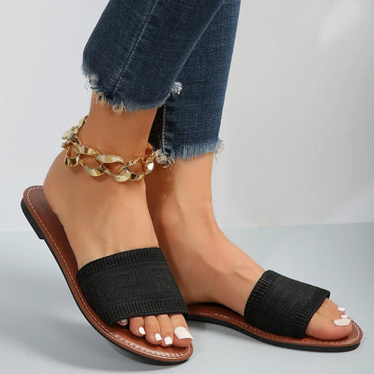 Luxury Flat Open Toe Slippers