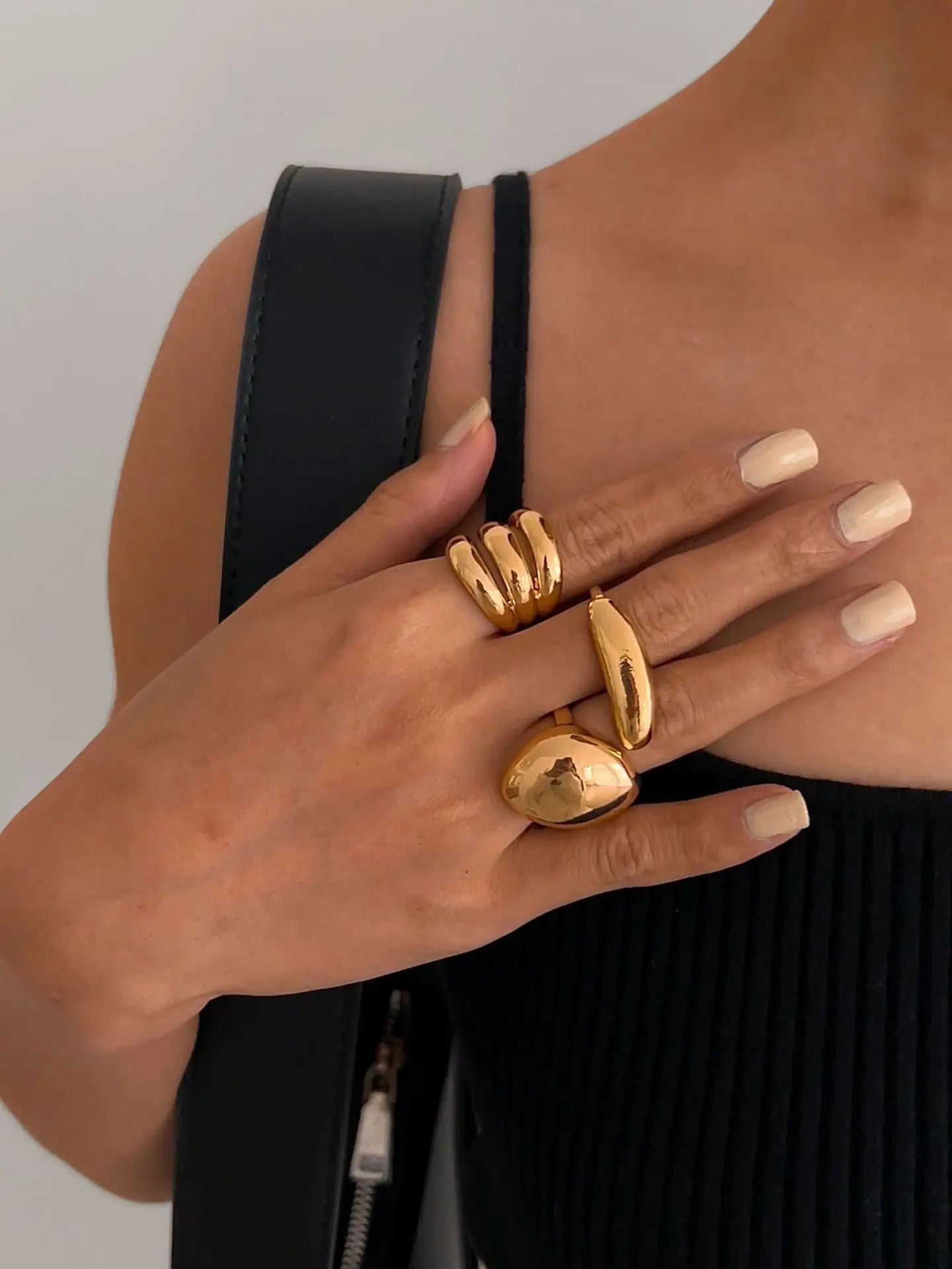 3 قطع/مجموعة حلقات معدنية مبالغ فيها