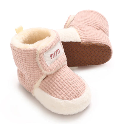 Winter Snow Soft Sole Anti Slip Flat First Walking Baby Shoes -+0-18