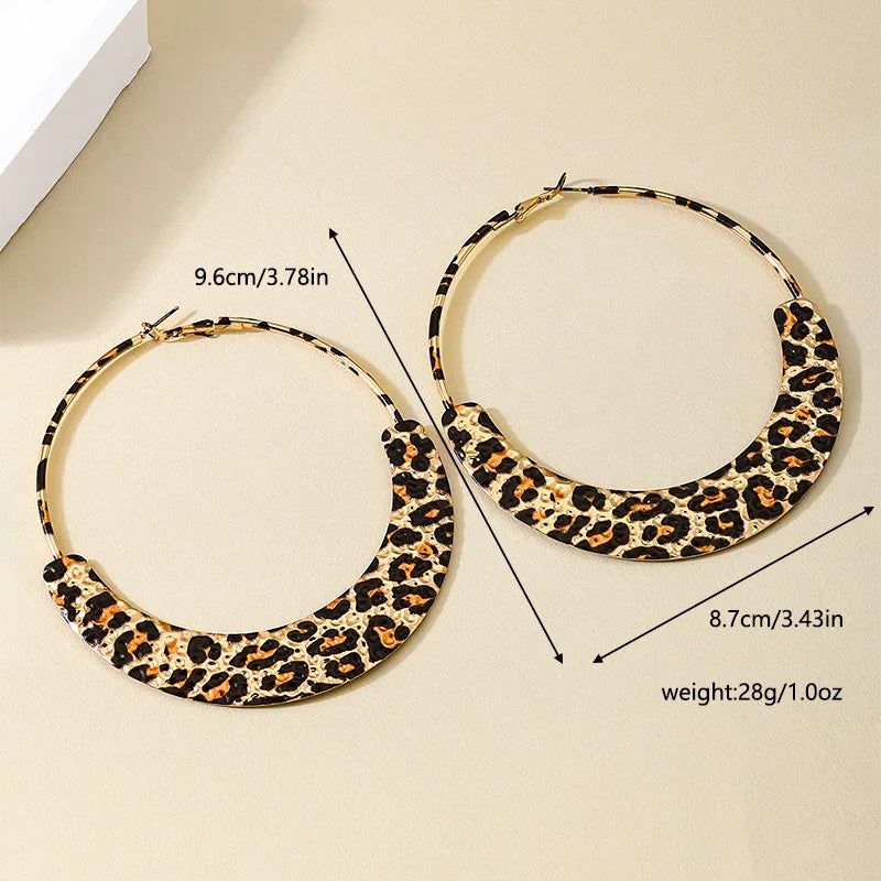 Metal Leopard Print Clip On Hoop Classic Timeless  Earrings