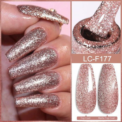 Pink Glitter Nail Gel Polish