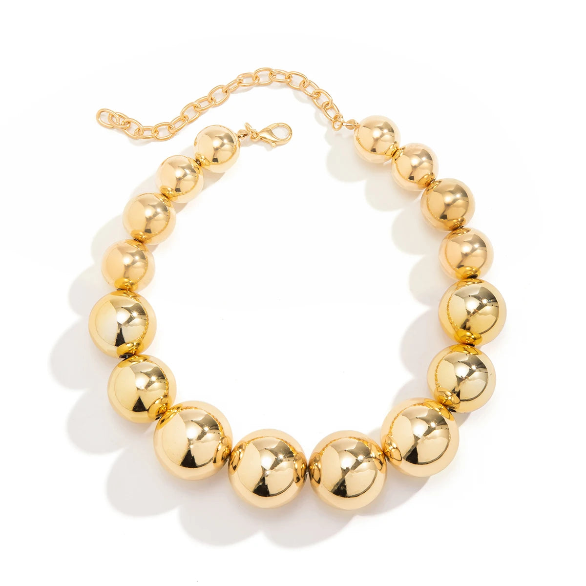 Exaggerated Acrylic Big Ball Bead Chain Necklace Jewelry
