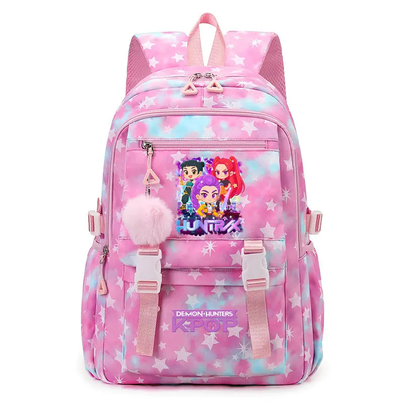 KPop Demon Hunters Print Student Backpack Large Capacity Schoolbag