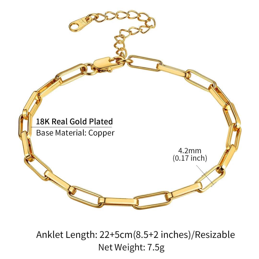 U7 Ankle Cuban Link Snake Figaro Bracelets