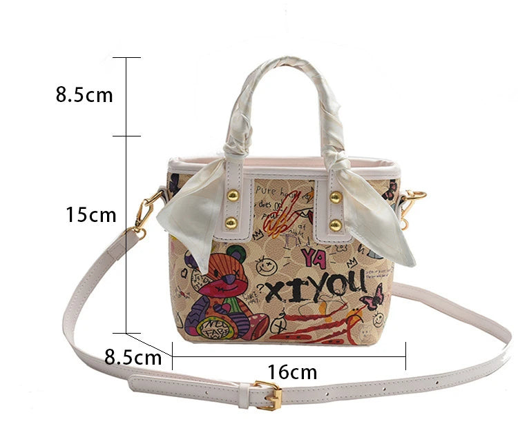 Painted Graffiti Artistic Crossbody Adjustable Shoulder Strap Bag