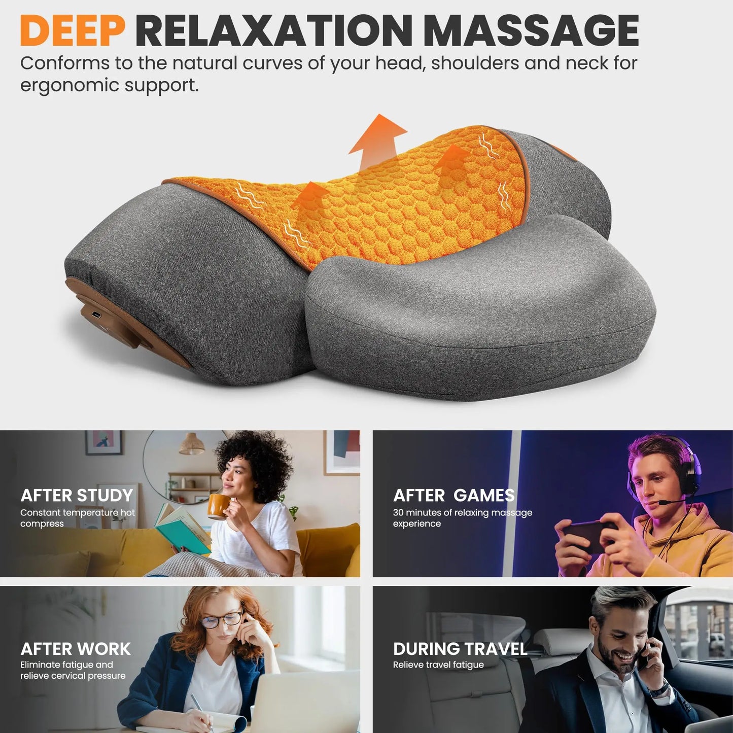 Electric Neck Massager Cervical Pillow Hot Compress