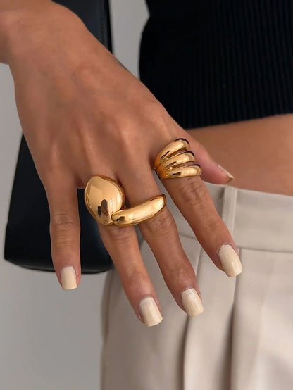 3 قطع/مجموعة حلقات معدنية مبالغ فيها