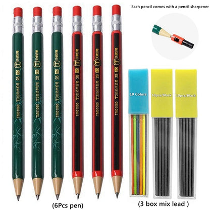 Mechanical Pencils Set 2B 2.0mm Automatic Student Drawing Pencil