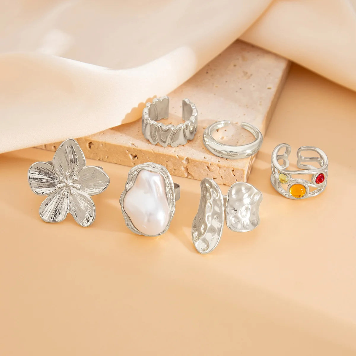 DANA Punk Exaggerated Metal Rings Set