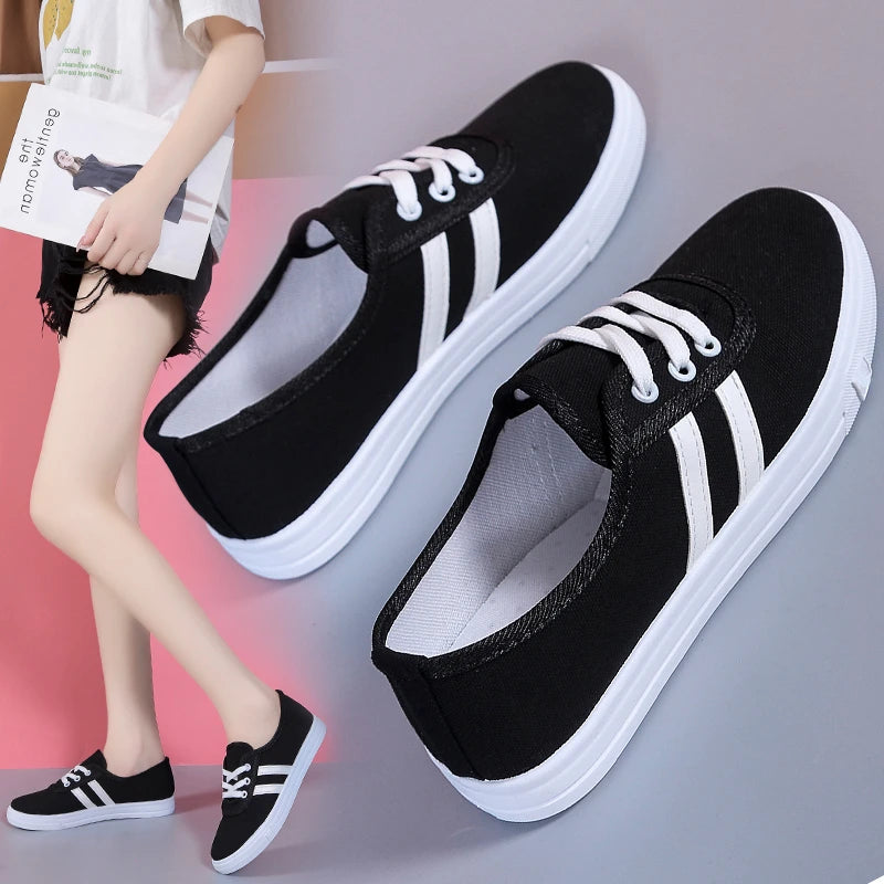 Classic round toe canvas comfortable street lace-up Sneakers