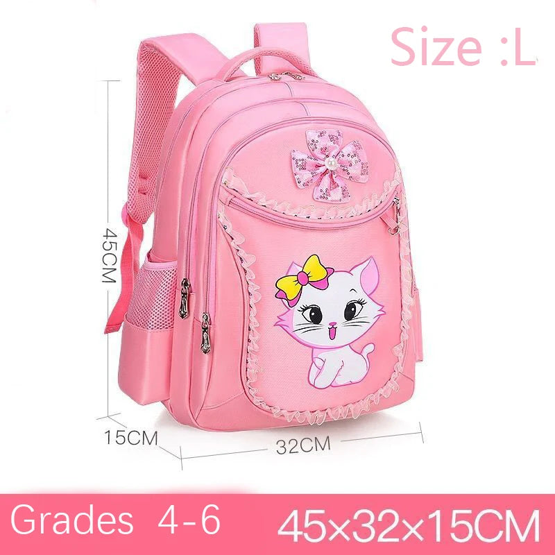 Backpack Pink Cute Cat Kindergarten Kid School Bag