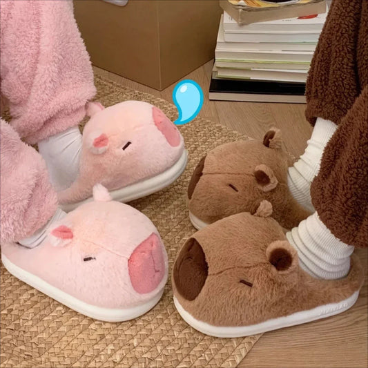 Couple Cute Kapybara Design Casual Soft Heel Slippers