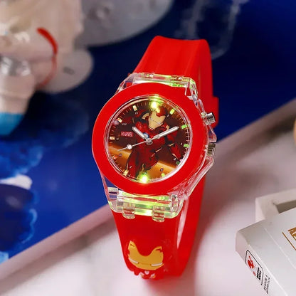 Minnie Mickey Mouse Flash Light Cartoon Watch