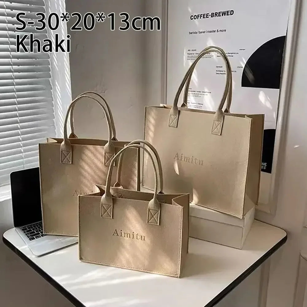 Flower Handbag Felt Large Shoulder Bag