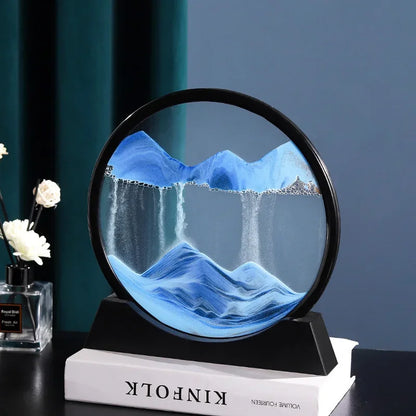 3D Moving Sand Round Glass Deep Sea Home Decoration