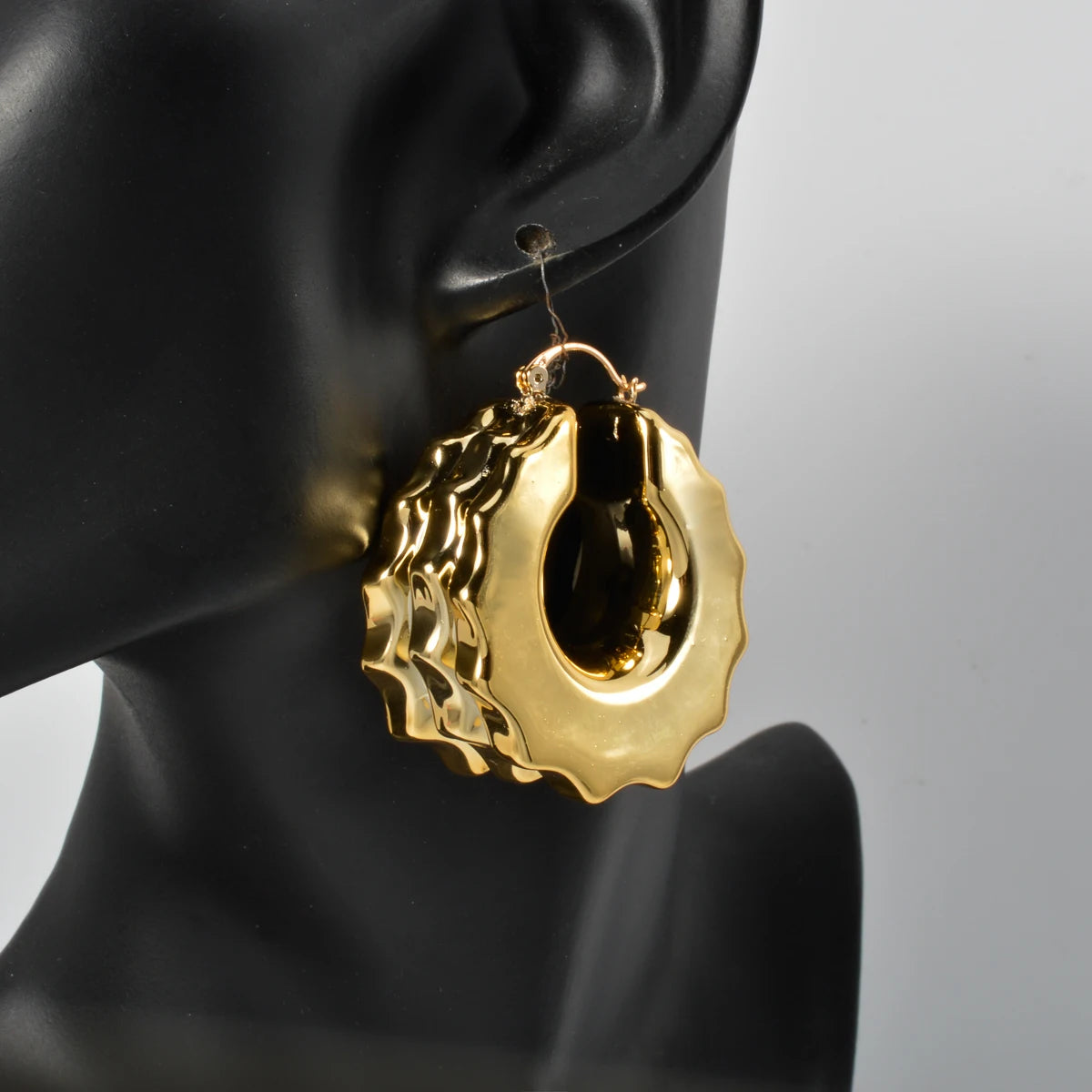 Hoop Gold Plated Italian Ornaments Luxury African Earrings