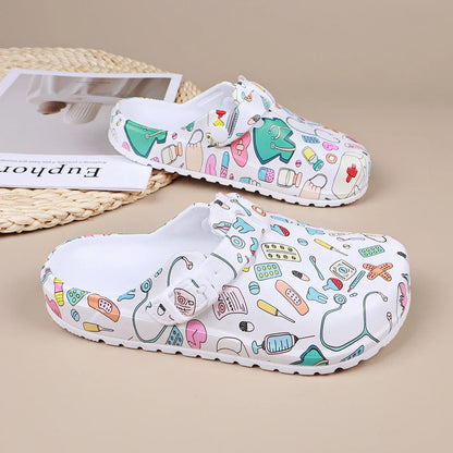 Cartoon Printing Adjustable Buckle Indoor Slippers