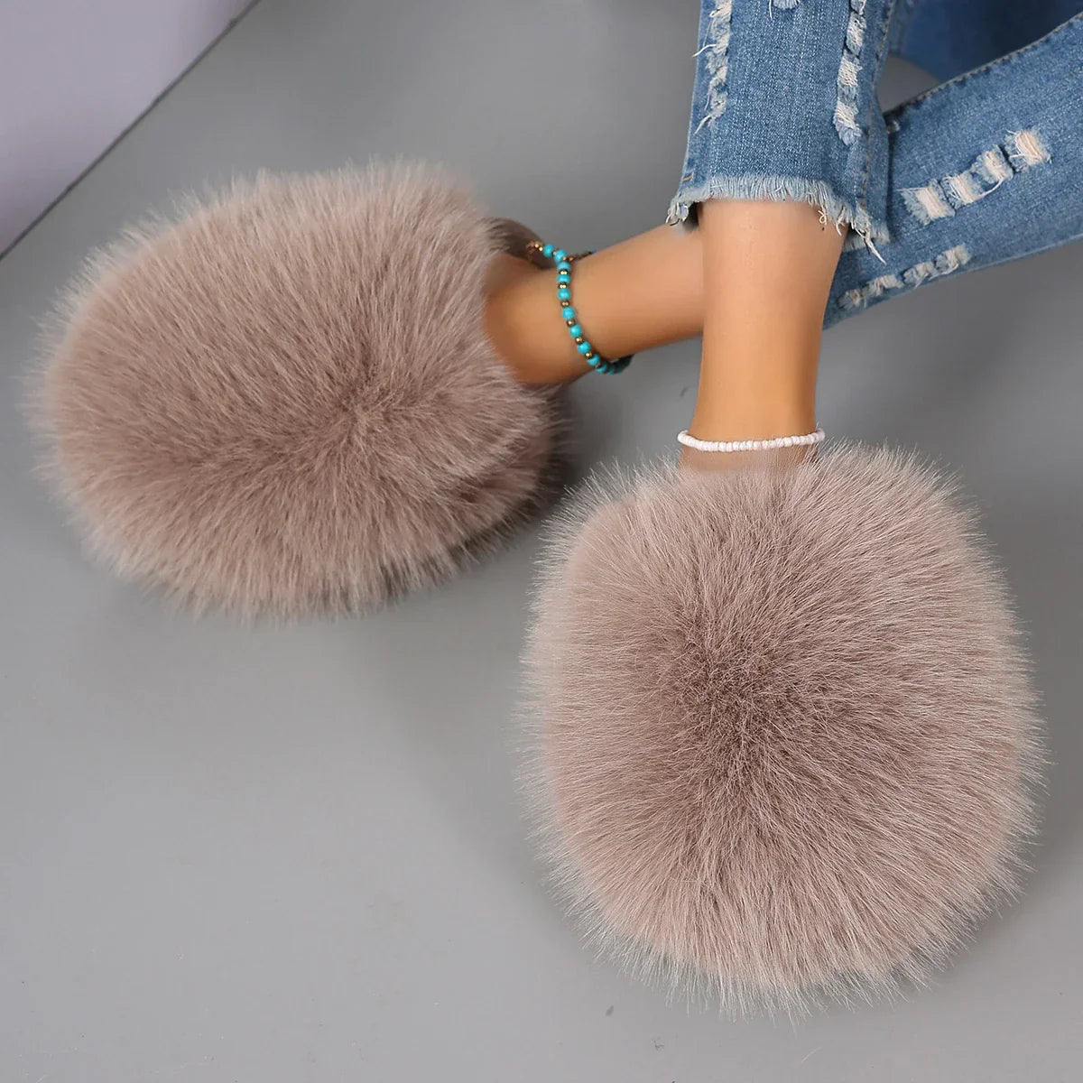 Fur Fluffy Cute Luxury Anti Slip Slippers
