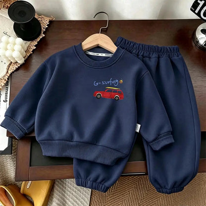 Autumn Costume Long-sleeved Round Neck Sweatshirts Hoodie Set