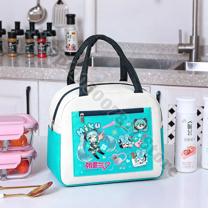 Girl Cartoon Printed Lunch Tote Casual Storage