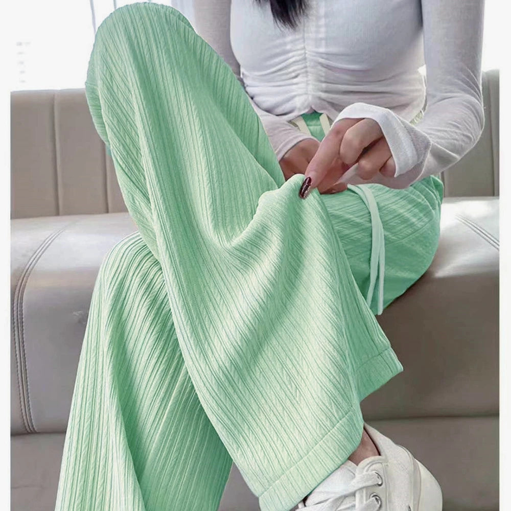 Casual Straight Sporty Wide Leg Pants