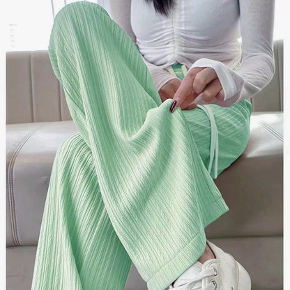 Casual Straight Sporty Wide Leg Pants
