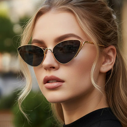 Alloy Triangle Cat Eye Y2K Sexy Outdoor Sun Glasses