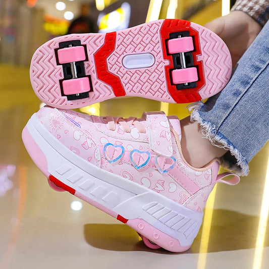 Skateboard Shoes Walking Rolling Dual-Use Sneakers