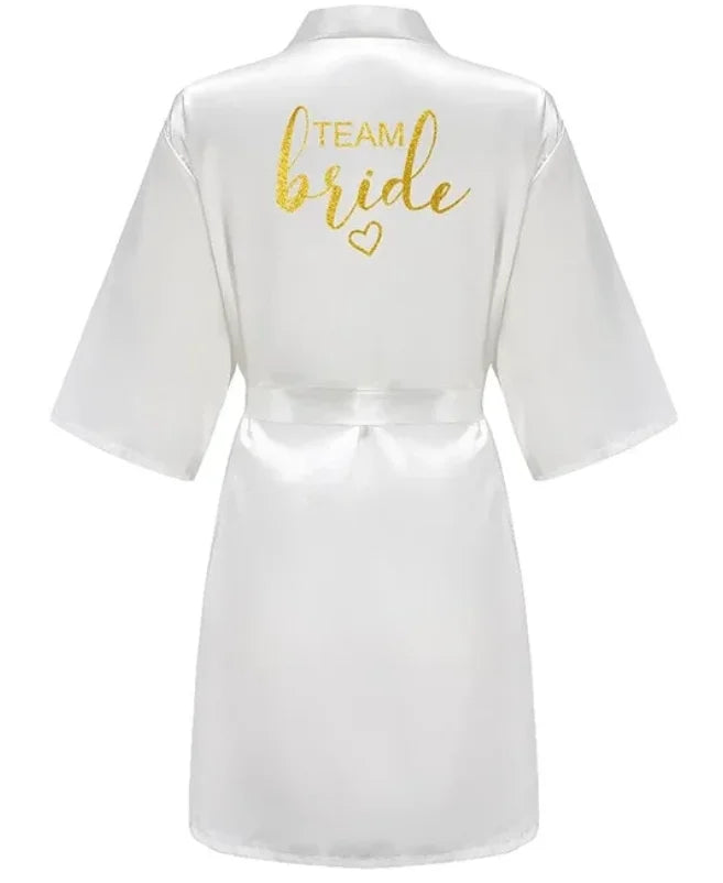 Bride Robe Kimono Satin Pajamas Bridesmaid Bathrobe