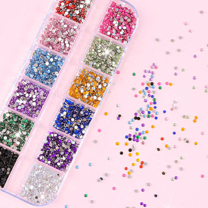 12Grids Mixed Mini Christmas Gems Nail Charms