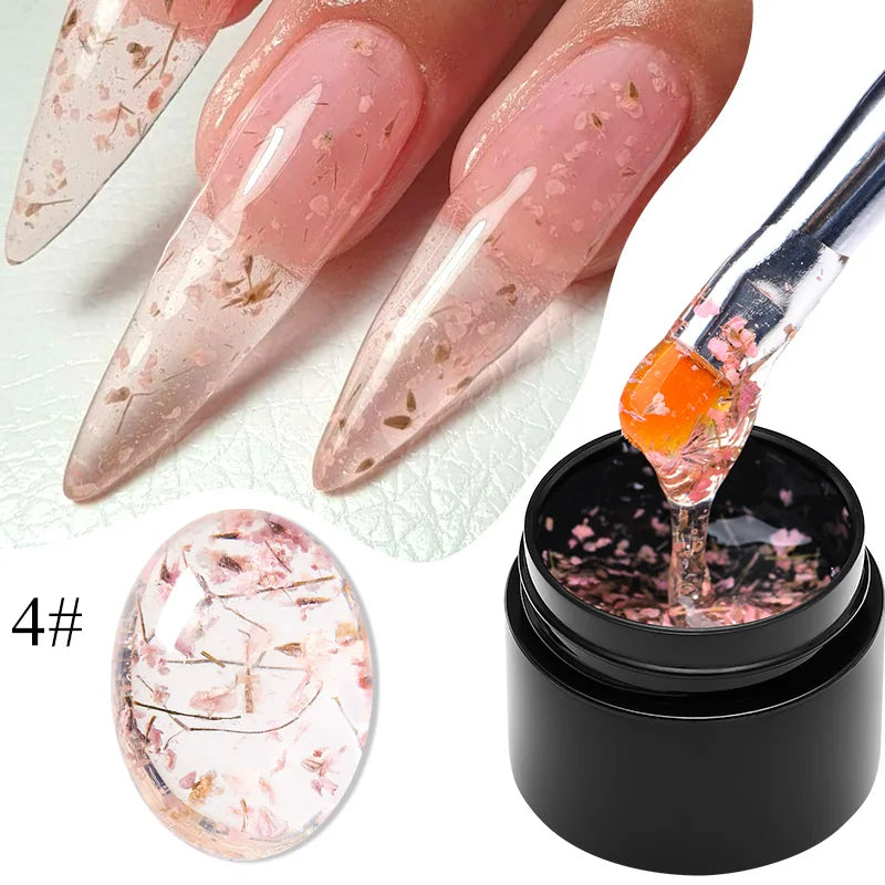Pink Dried Flower Gel Nail Polish
